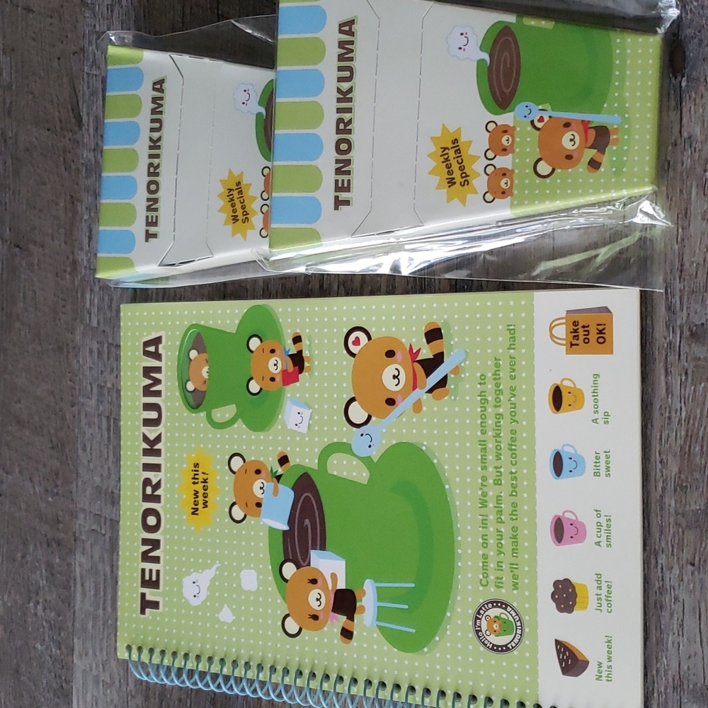 Sanrio Tenorikuma sticky notes and notebook set